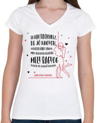 printfashion Juhász Gyula - Szerelem? - Női V-nyakú póló - Fehér (11726147)