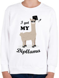 printfashion I got my dipllama - Gyerek pulóver - Fehér (6340194)