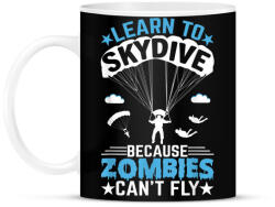 printfashion Learn to skydive - Bögre - Fekete (14891034)