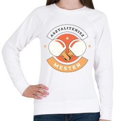 printfashion Asztalitenisz mester - Női pulóver - Fehér (6991481)