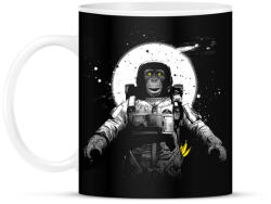 printfashion Majom az űrben - Bögre - Fekete (791825)