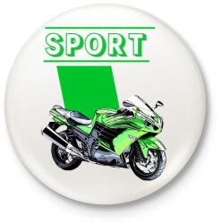 printfashion Sportmotor - Kitűző, hűtőmágnes - Fehér (3081971)