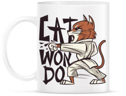 printfashion Karatés Cica - cat won do - Bögre - Fehér (4215222)