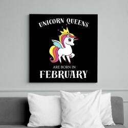 printfashion Unikornis királynők februárban születtek - Vászonkép - Fekete (6644907)