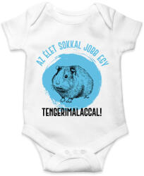 printfashion Az élet sokkal jobb egy tengerimalaccal - Baba Body - Fehér (7091236)