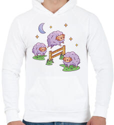 printfashion Bárányok - Férfi kapucnis pulóver - Fehér (13023383)