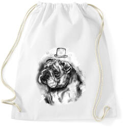 printfashion bulldog kalappal - Sportzsák, Tornazsák - Fehér (5702874)