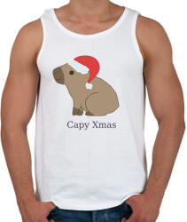printfashion capybara család - mikulás - Férfi atléta - Fehér (14887360)