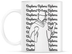 printfashion Diplomás minta - Vonalas - Bögre - Fehér (6343799)