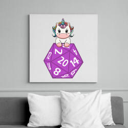 printfashion Unikornis D20 - Vászonkép - Fehér (6634545)