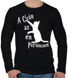 printfashion A Cicám az én Patrónusom - Férfi hosszú ujjú póló - Fekete (16483296)