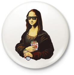 printfashion Mona lisa kebebbal - Kitűző, hűtőmágnes - Fehér (5484709)