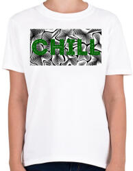 printfashion Sötétzöld CHILL - Gyerek póló - Fehér (13909781)