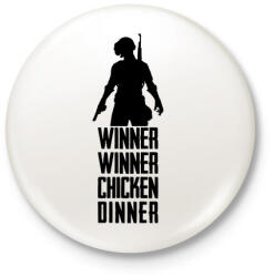 printfashion Winner Winner Chicken Dinner PUBG - Kitűző, hűtőmágnes - Fehér (3077156)