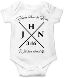 printfashion János 3: 16 - Baba Body - Fehér (1328573)
