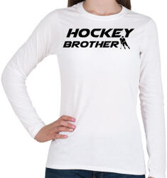 printfashion Hockey Brother - Női hosszú ujjú póló - Fehér (11716949)