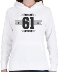 printfashion b-day-61-dark-lightgrey - Női kapucnis pulóver - Fehér (514019)