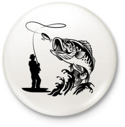 printfashion fishing - Kitűző, hűtőmágnes - Fehér (3293473)