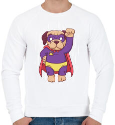 printfashion Szuper mopsz - Férfi pulóver - Fehér (13236429)