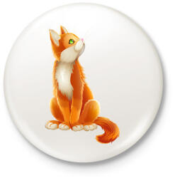 printfashion Vörös cica - Kitűző, hűtőmágnes - Fehér (3078023)