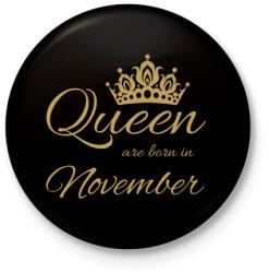 printfashion Queen - Kitűző, hűtőmágnes - Fekete (4667735)