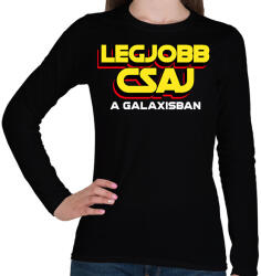 printfashion LEGJOBB CSAJ A GALAXISBAN - Női hosszú ujjú póló - Fekete (11562840)