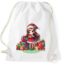 printfashion Karácsonyi manólány - Sportzsák, Tornazsák - Fehér (14953340)