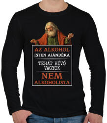 printfashion Az alkohol Isten ajándéka - fehér - Férfi hosszú ujjú póló - Fekete (7066762)