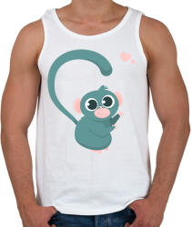 printfashion Majom szív - férfi - Férfi atléta - Fehér (15693839)