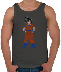 printfashion Goku - Férfi atléta - Sötétszürke (69859)