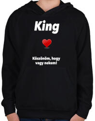 printfashion King - Gyerek kapucnis pulóver - Fekete (1137335)