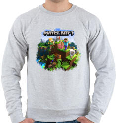 printfashion Minecraft - Férfi pulóver - Sport szürke (14465337)