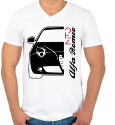 printfashion Alfa Romeo Mito - fekete - Férfi V-nyakú póló - Fehér (13782227)