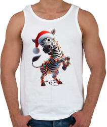 printfashion Táncoló karácsonyi party zebra - Férfi atléta - Fehér (15262761)
