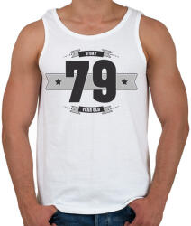 printfashion b-day-79-dark-lightgrey - Férfi atléta - Fehér (516456)