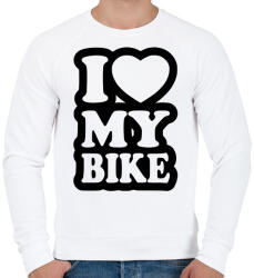 printfashion I love my bike - Férfi pulóver - Fehér (2243610)
