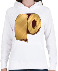 printfashion Arany wc papír - Női kapucnis pulóver - Fehér (4173661)