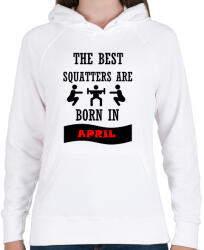printfashion A legjobb guggolók áprilisban születnek - Női kapucnis pulóver - Fehér (1397993)