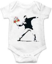 printfashion Banksy - Kalocsai csokor - Baba Body - Fehér (7083132)