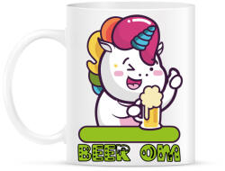 printfashion Unikornis sörrel BEER. OM - Bögre - Fehér (4655890)