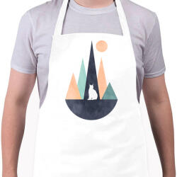 printfashion Hiúz és hegyek 1 - Kötény - Fehér (5236713)
