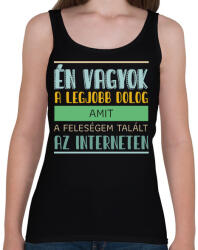 printfashion Interneten talált a feleségem - Női atléta - Fekete (14045194)