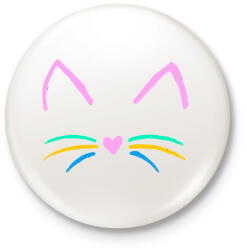 printfashion Cuki cicus - Kitűző, hűtőmágnes - Fehér (15993521)