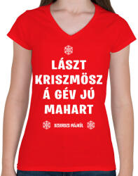 printfashion Last Christmas - Női V-nyakú póló - Piros (5674976)