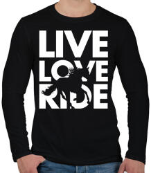 printfashion Live Love Ride - Férfi hosszú ujjú póló - Fekete (2747773)