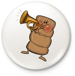 printfashion Kürtőskalács - Kitűző, hűtőmágnes - Fehér (13612069)