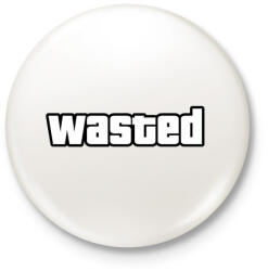 printfashion Wasted GTA - Kitűző, hűtőmágnes - Fehér (3078913)