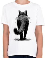 printfashion Fekete macska rajz - Gyerek póló - Fehér (16693757)