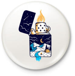 printfashion Gyújtó - Kitűző, hűtőmágnes - Fehér (5192157)