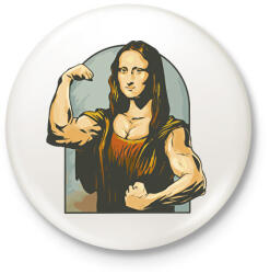 printfashion Mona Lisa kigyúrva - Kitűző, hűtőmágnes - Fehér (11513151)